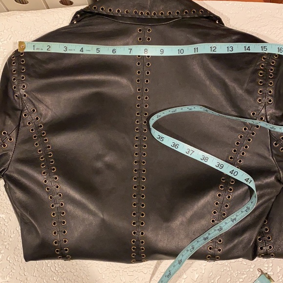 Black Leather Blazer Zelda Whipstitched NWT 6 - Picture 10 of 16